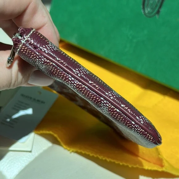 Goyard Goyardine Mini Senat Pochette burgundy pouch wallet case - Picture 4 of 11